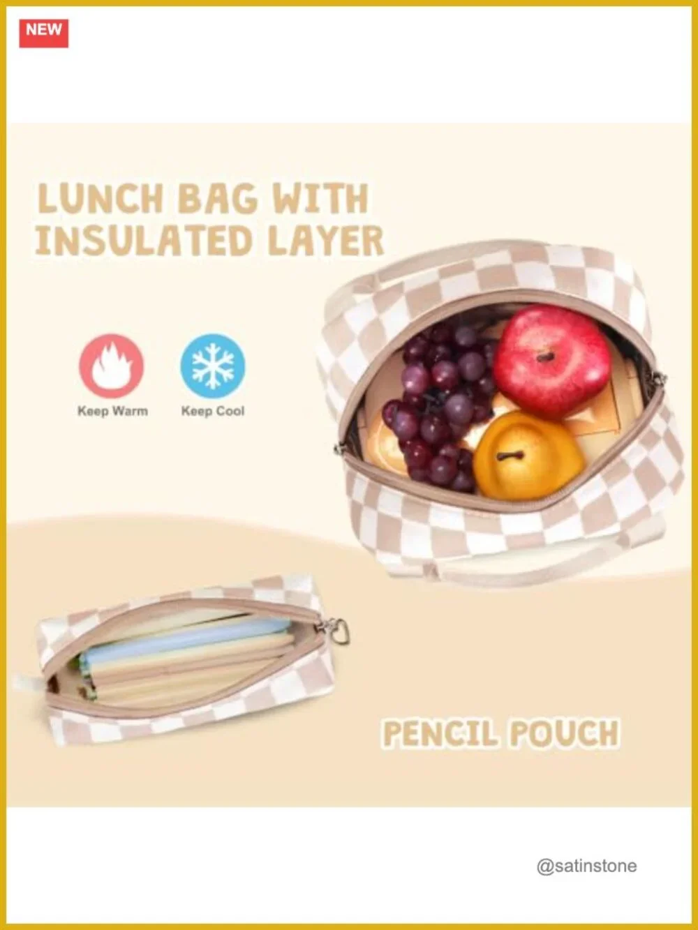 3-in-1 Backpack Set with Lunch Bag & Pencil Pouch for School